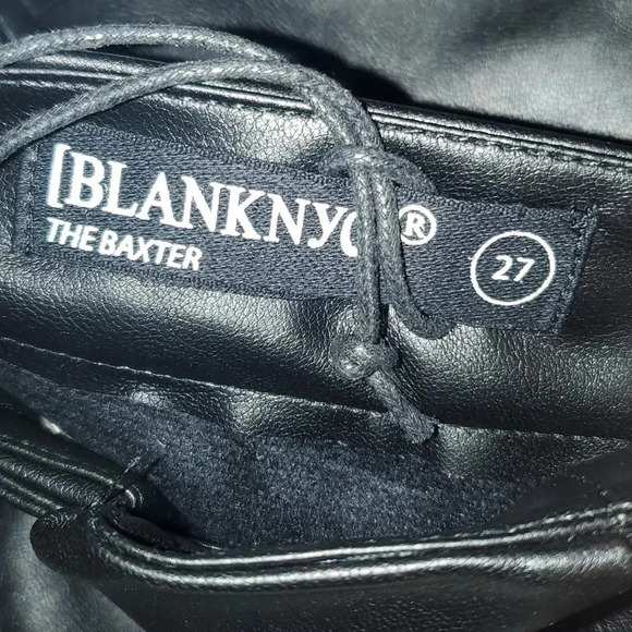 Blank NYC The Baxter Black Faux Leather Pants NWT - Picture 3 of 16